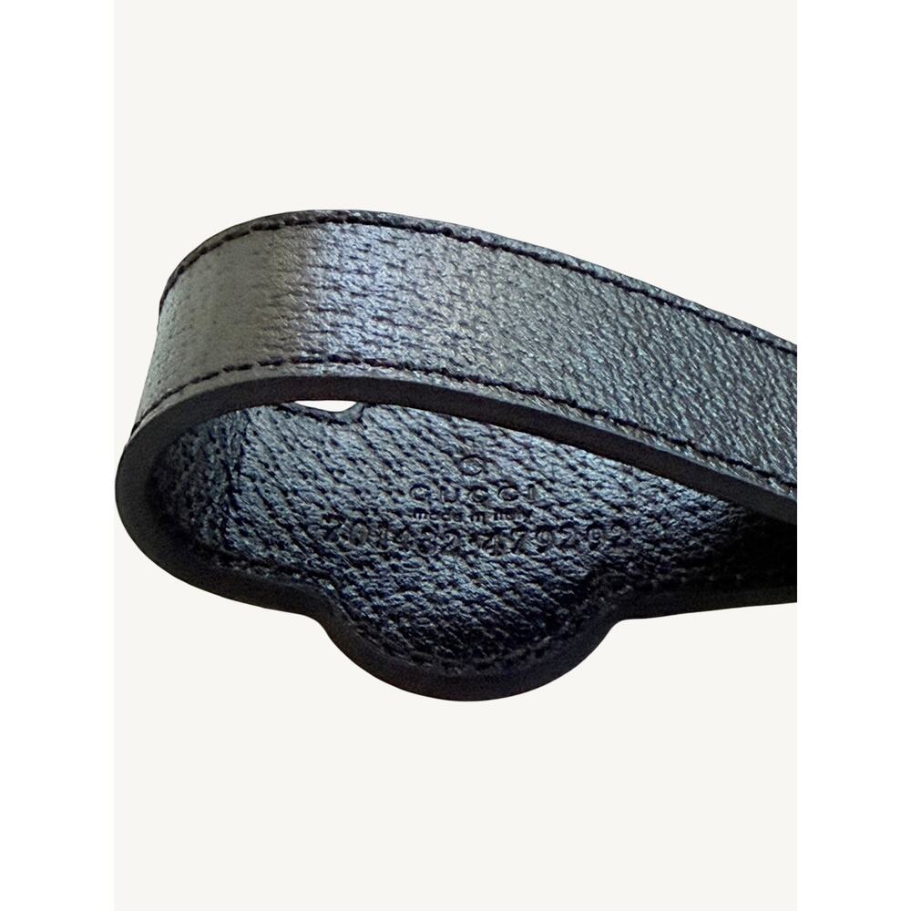 Gucci Interlocking G Keychain Ring Bag Charm GG Supreme Black Leather 701432 NIB - Picture 14 of 14